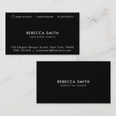 Minimalistisch luxe Boutique Black Visitekaartje (Voorkant / Achterkant)