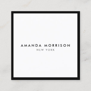 Minimalistisch Luxe Boutique Black/White Vierkante Visitekaartje