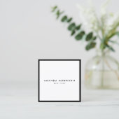 Minimalistisch Luxe Boutique Black/White Vierkante Visitekaartje (Staand voorkant)
