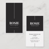 Minimalistisch Luxe Boutique Black/White Visitekaartje (Voorkant / Achterkant)