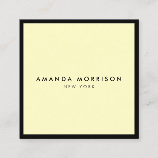 Minimalistisch Luxe Boutique Black/Yellow Vierkante Visitekaartje (Voorkant)