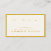 Minimalistisch luxe Boutique Gold/Ivory Visitekaartje (Achterkant)