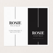 Minimalistisch luxe Boutique Hair Salon Black Whit Visitekaartje (Buitenkant ongevouwen)