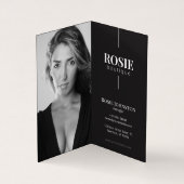 Minimalistisch luxe Boutique Hair Salon Black Whit Visitekaartje (Binnen)