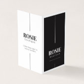 Minimalistisch luxe Boutique Hair Salon Black Whit Visitekaartje (Buitenkant)