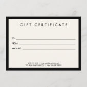 Minimalistisch Luxe Boutique Ivory Gift Certificat (Achterkant)