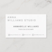 Minimalistisch Luxe Boutique Mode Designer Gray Visitekaartje (Achterkant)