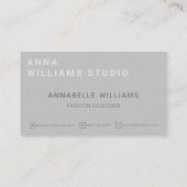 Minimalistisch Luxe Boutique Mode Designer Gray Visitekaartje (Achterkant)