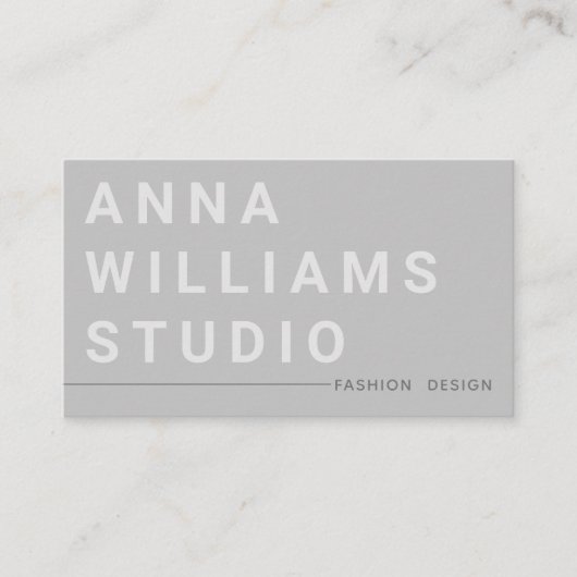 Minimalistisch Luxe Boutique Mode Designer Gray Visitekaartje (Voorkant)