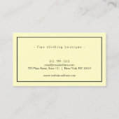 Minimalistisch Luxe Boutique Yellow/zwart Visitekaartje (Achterkant)