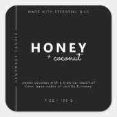 Minimalistisch luxe kaarsenlabel vierkante sticker (Voorkant)