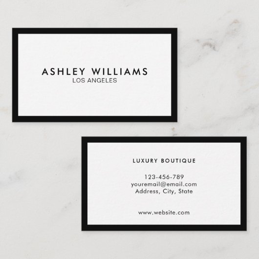 Minimalistisch luxe luxe visitekaartje (Voorkant / Achterkant)
