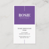 Minimalistisch luxe Paars Boutique/White Visitekaartje (Achterkant)