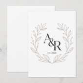 Minimalistisch luxe trouwmonogram ontwerp kaart (Voorkant / Achterkant)
