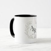 Minimalistisch luxe trouwmonogram ontwerp mok (Voorkant links)