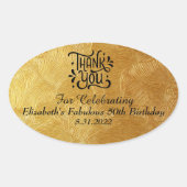 Minimalistisch luxe verjaardags- of huwelijksgunst ovale sticker (Voorkant)