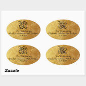 Minimalistisch luxe verjaardags- of huwelijksgunst ovale sticker (Vel)