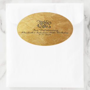 Minimalistisch Luxe Verjaardags- of Trouwcadeau Ovale Sticker