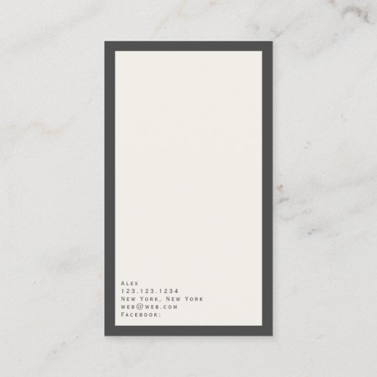 Minimalistisch luxegeluid visitekaartje (Achterkant)