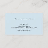 Minimalistisch Luxste Boutique Blue Visitekaartje (Achterkant)