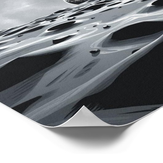 Minimalistisch maanlandschap poster (Hoek)