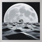 Minimalistisch maanlandschap poster (Voorkant)