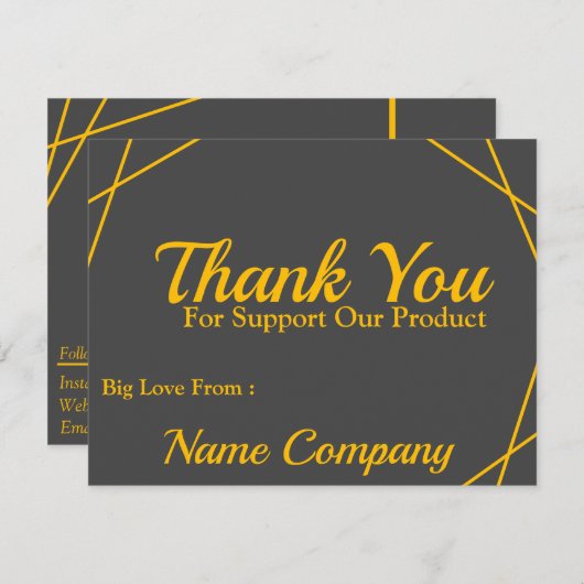 Minimalistisch maar elegant Thankyou-Kaart (Voorkant / Achterkant)