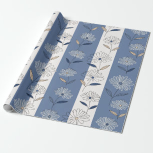 Minimalistisch madeliefjes bloempatroon (1) cadeaupapier