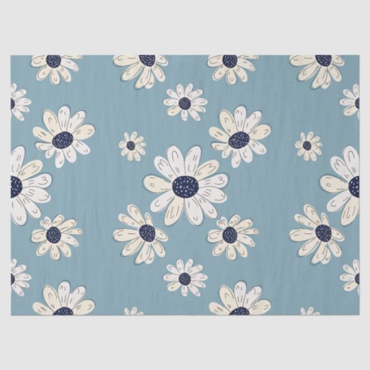 Minimalistisch madeliefjes bloempatroon (2) tissuepapier (Voorkant)