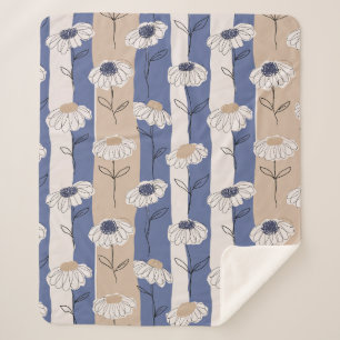 Minimalistisch madeliefjes bloempatroon (4) sherpa deken