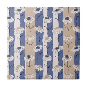 Minimalistisch madeliefjes bloempatroon (4) tegeltje