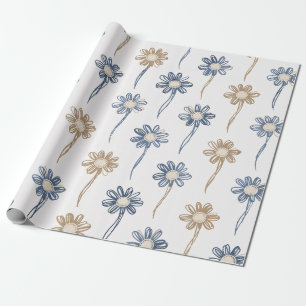 Minimalistisch madeliefjes bloempatroon (5) cadeaupapier