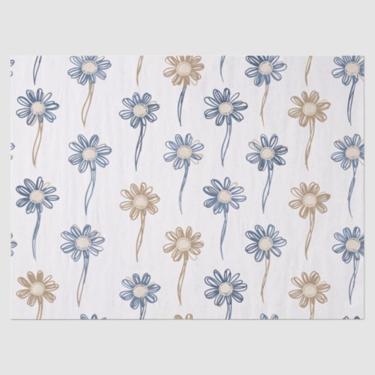 Minimalistisch madeliefjes bloempatroon (5) tissuepapier (Voorkant)