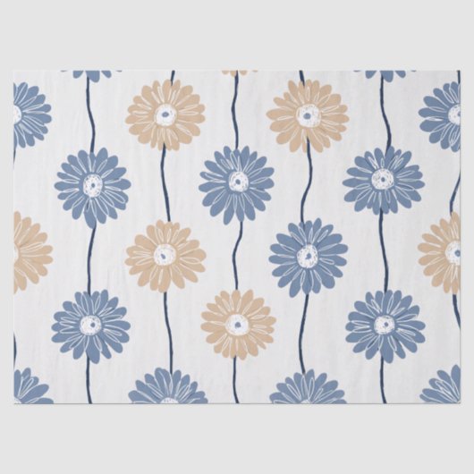 Minimalistisch madeliefjes bloempatroon (6) tissuepapier (Voorkant)