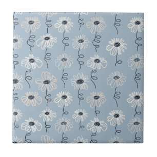 Minimalistisch madeliefjes bloempatroon (7) tegeltje