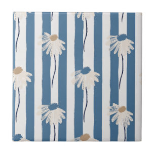 Minimalistisch madeliefjes bloempatroon (8) tegeltje