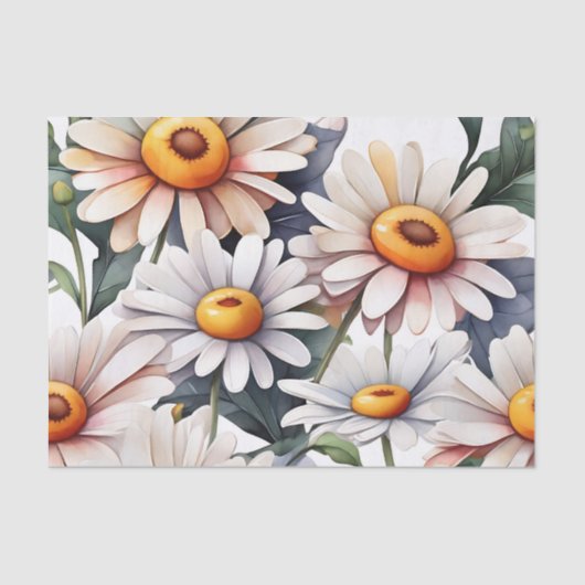 Minimalistisch madeliefpatroon tissuepapier (Voorkant)