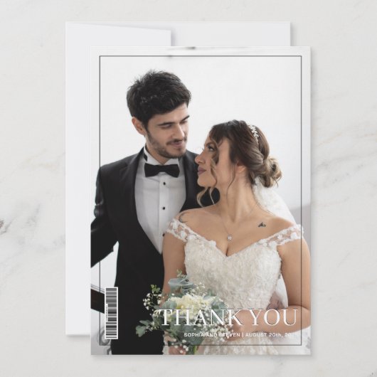 Minimalistisch magazine Hoesje bruiloft Bedankkaart (Voorkant)