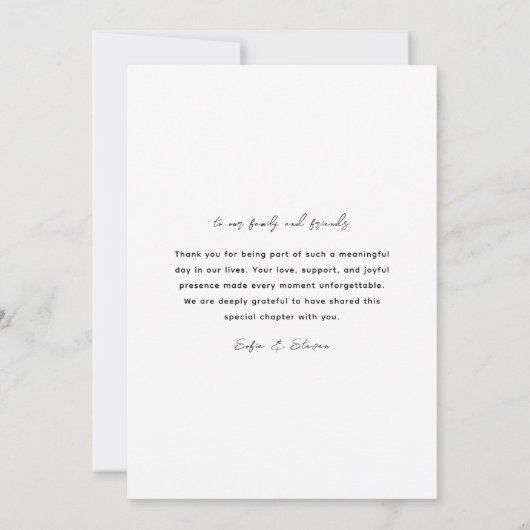 Minimalistisch magazine Hoesje bruiloft Bedankkaart (Achterkant)