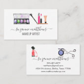 Minimalistisch Makeup-artiest met kalligrafische W Visitekaartje (Voorkant / Achterkant)