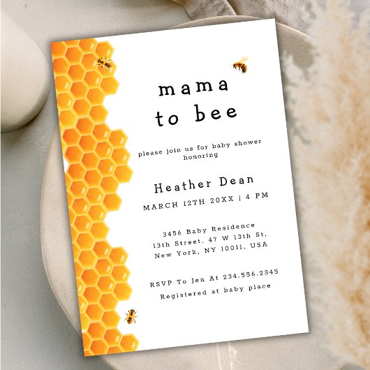 Minimalistisch Mama naar Bee Honey Bee Boy Baby sh Kaart