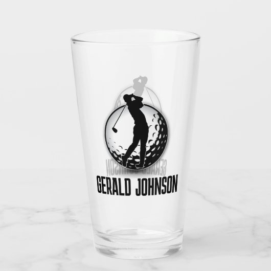 Minimalistisch Mannen Golf Monogram Ontwerp Glas (Achterkant)