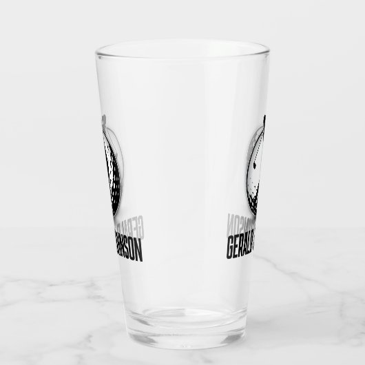 Minimalistisch Mannen Golf Monogram Ontwerp Glas (Rechts)