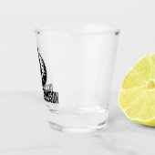 Minimalistisch Mannen Golf Monogram Ontwerp Shot Glas (Rechts)