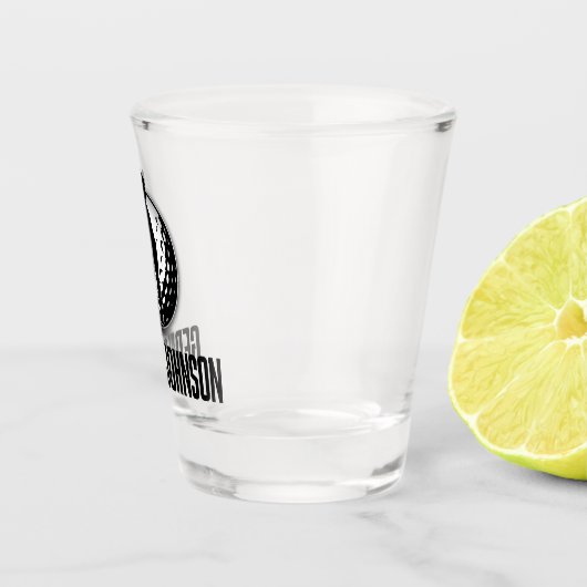 Minimalistisch Mannen Golf Monogram Ontwerp Shot Glas (Rechts)