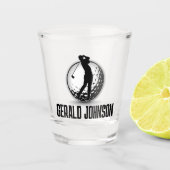 Minimalistisch Mannen Golf Monogram Ontwerp Shot Glas (Voorkant)
