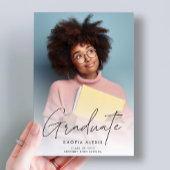 Minimalistisch Manuscript bekleding Twee Afstudere Aankondiging