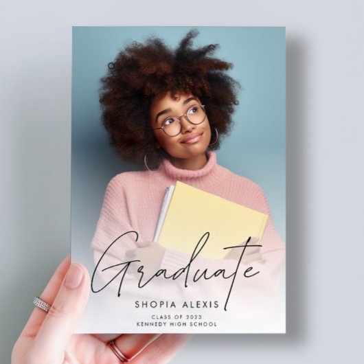 Minimalistisch Manuscript bekleding Twee Afstudere Aankondiging