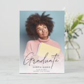 Minimalistisch Manuscript bekleding Twee Afstudere Aankondiging (Staand voorkant)