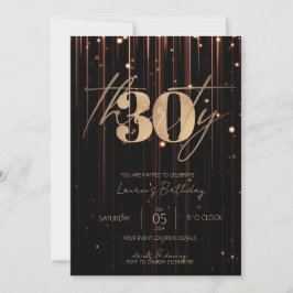 Minimalistisch Manuscript Black en Gold 30th Birth Kaart